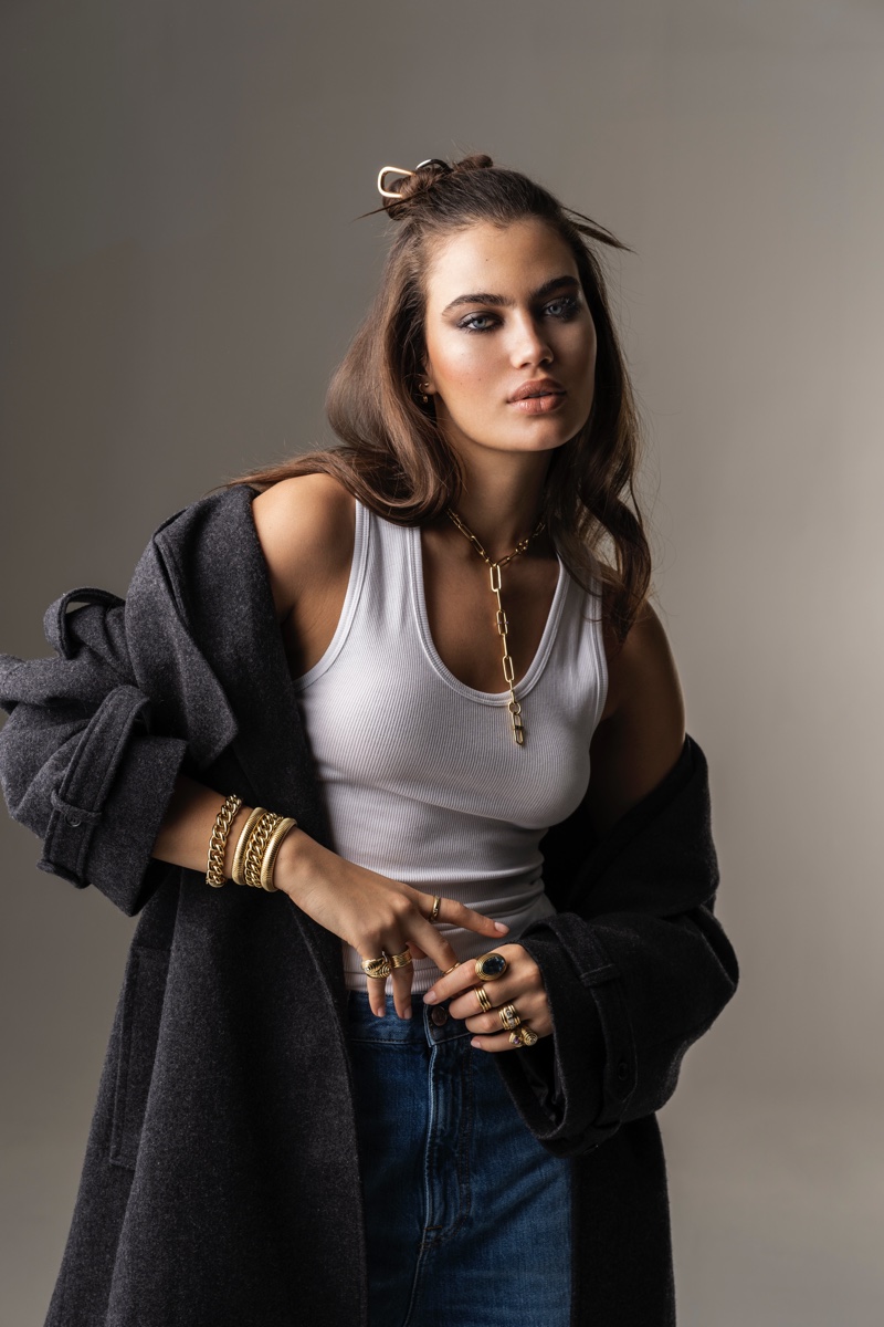 Casual meets luxe style in the Deborah Pagani 2023 jewelry campaign.