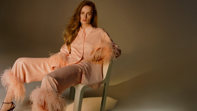 Mango Feather Pink Outfit Spring 2023