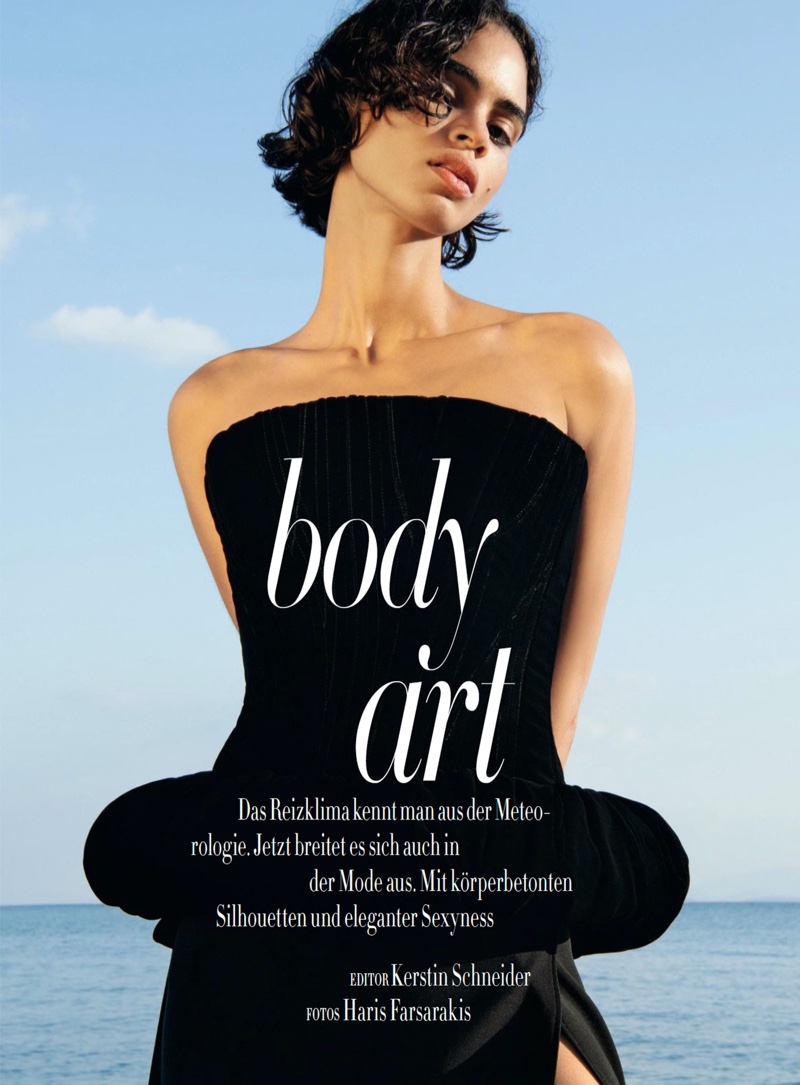Mariana Santana Wears Body-Hugging Designs in Harper's Bazaar Germany