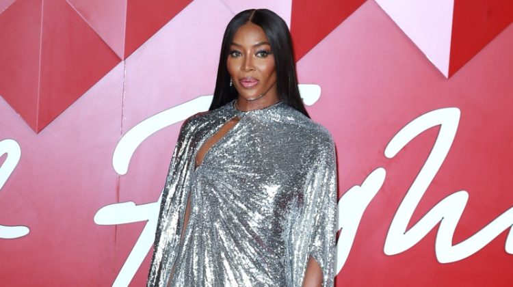 Naomi Campbell Silver Sequin Valentino Gown