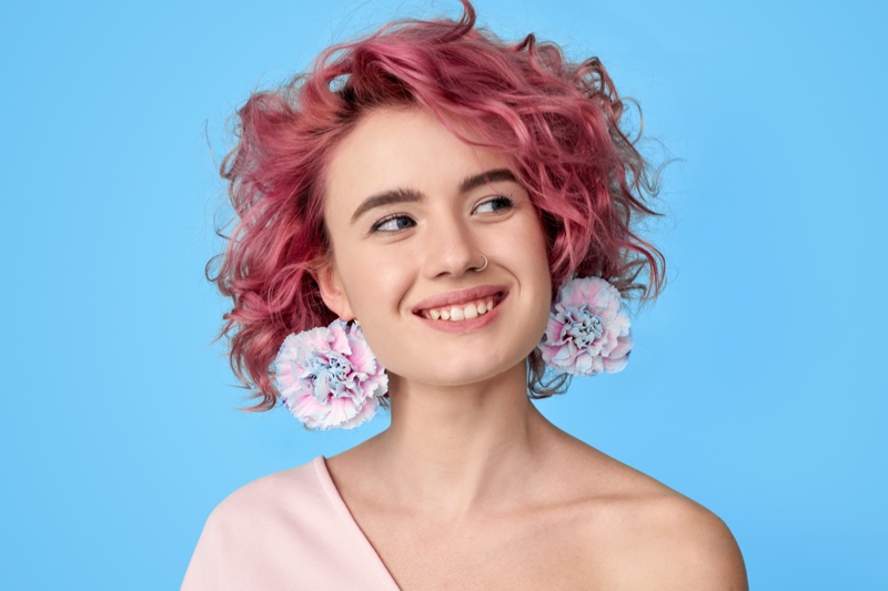 Pink Earrings Hair