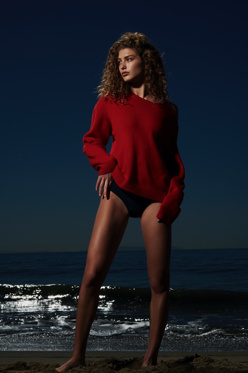 Red Cashmere Sweater Beach Naked Cashmere