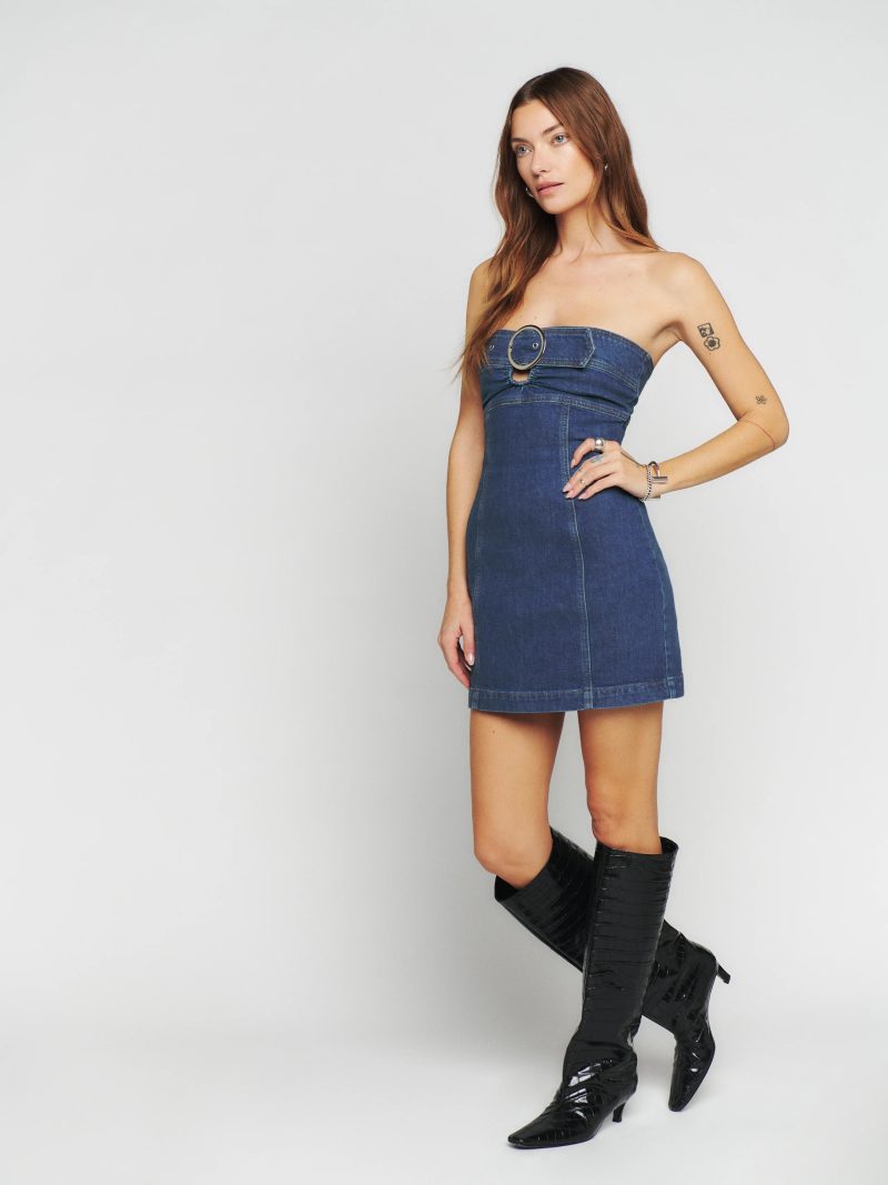 Reformation Dori Denim Mini Dress