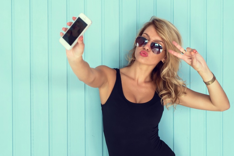 Woman Posing for Selfie