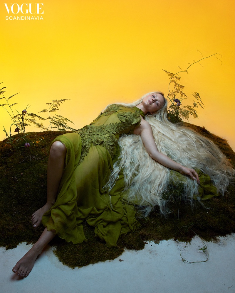 Zara Larsson Green Dress Vogue Scandinavia 2023