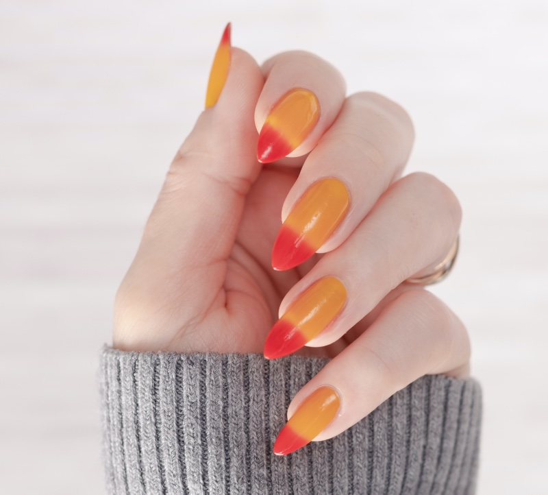 red orange yellow ombre nails
