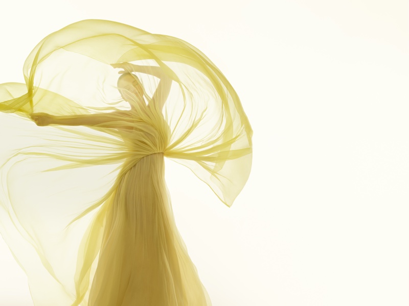 Adriana Lima Victoria's Secret Heavenly Yellow Dress