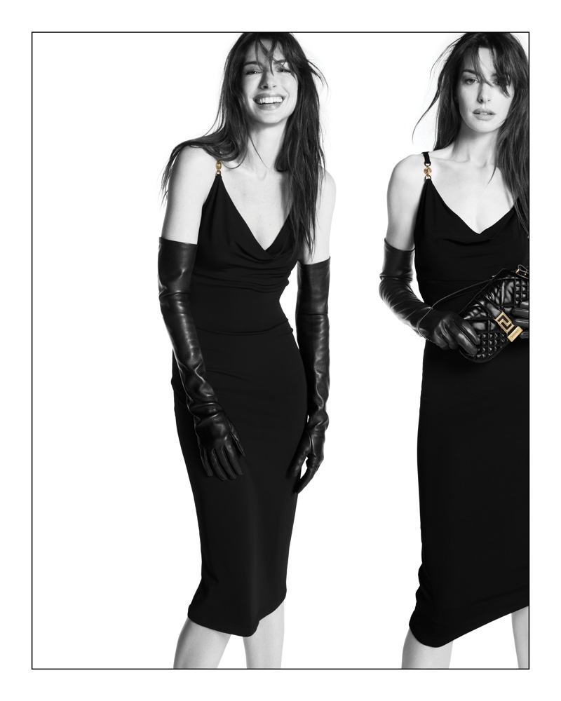 Anne Hathaway Versace Slip Dress Gloves Icons 2023
