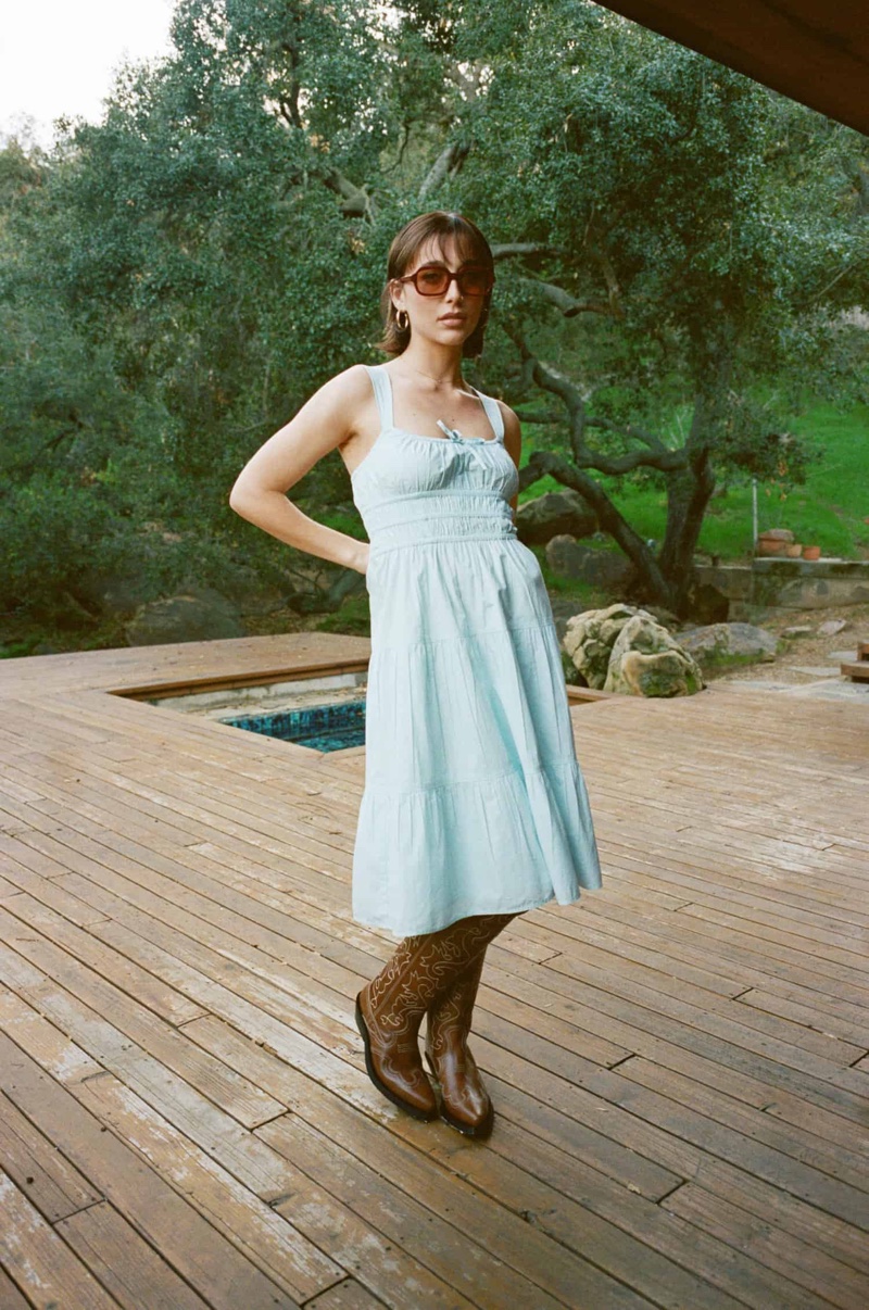 Emma Chamberlain Aritzia Blue Dress Spring 2023