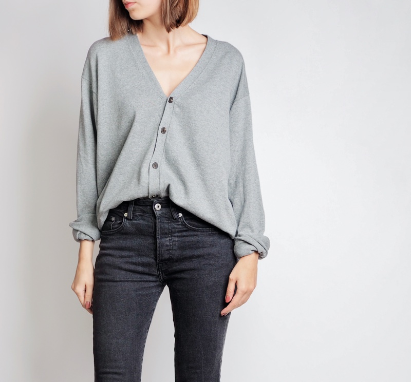 Grey Cardigan Jeans