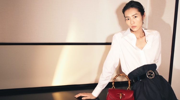Liu Wen Brings Effortless Elegance to Gucci’s Bamboo 1947 Bag