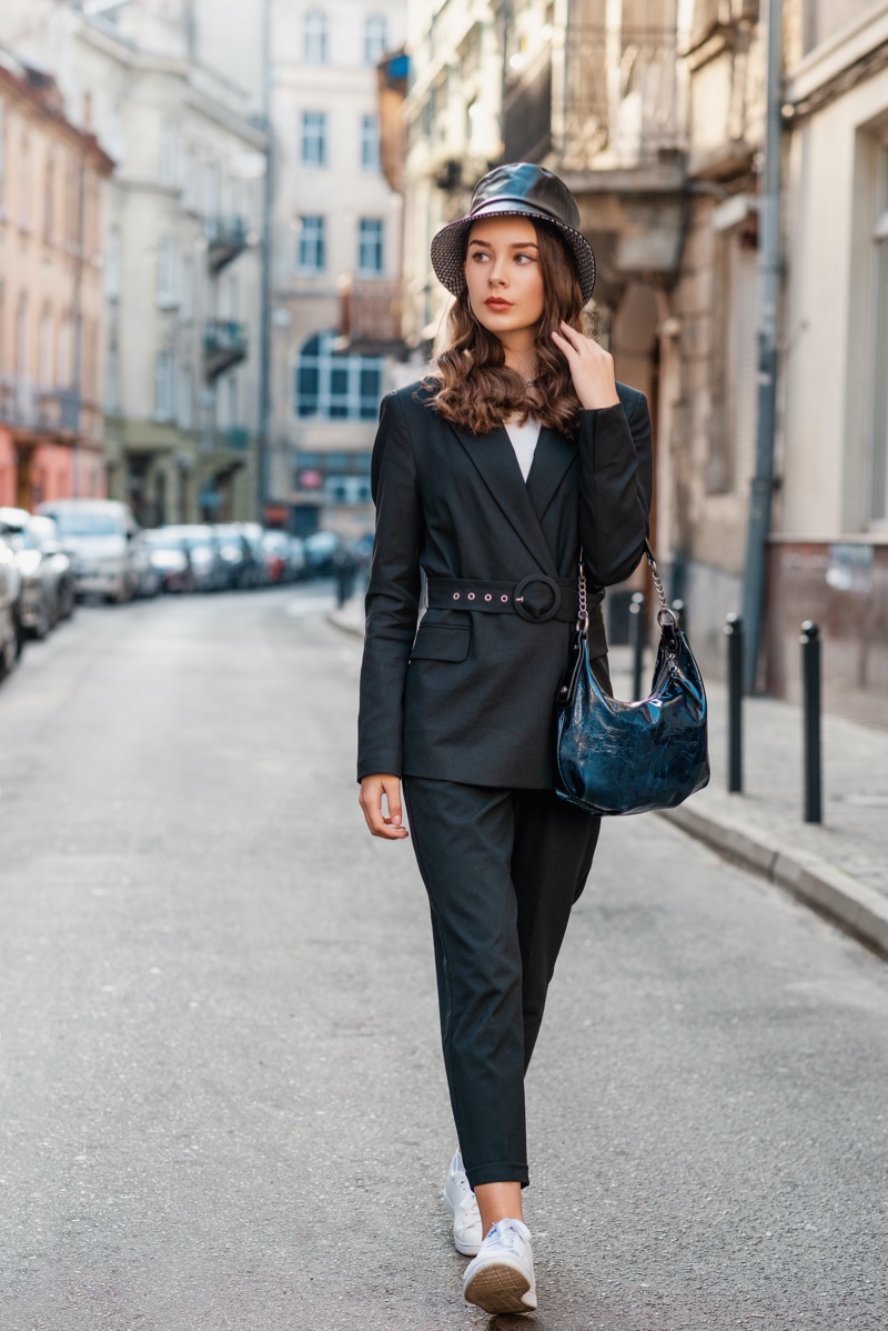 Leather Bucket Hat Blazer Pants