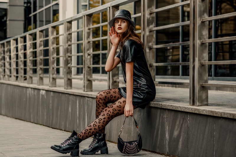Leather Dress Bucket Hat Boots