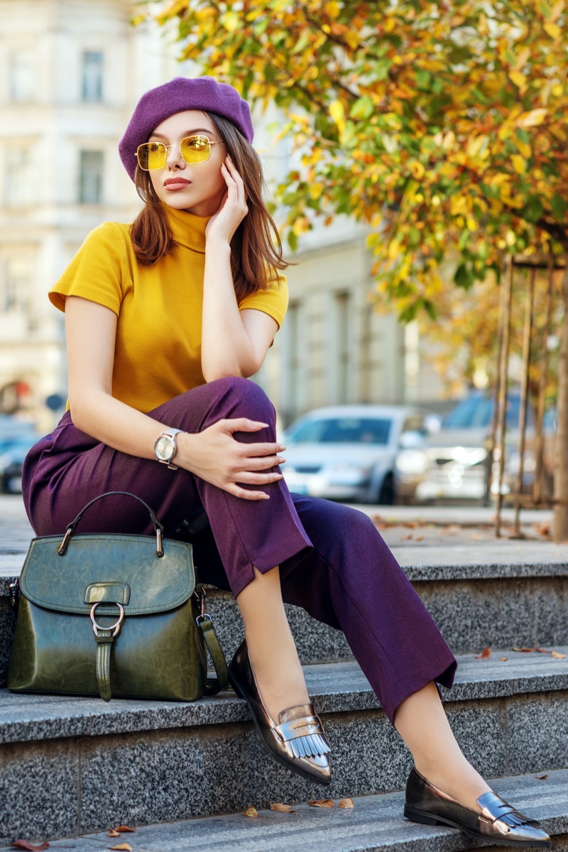 Purple Beret Outfit