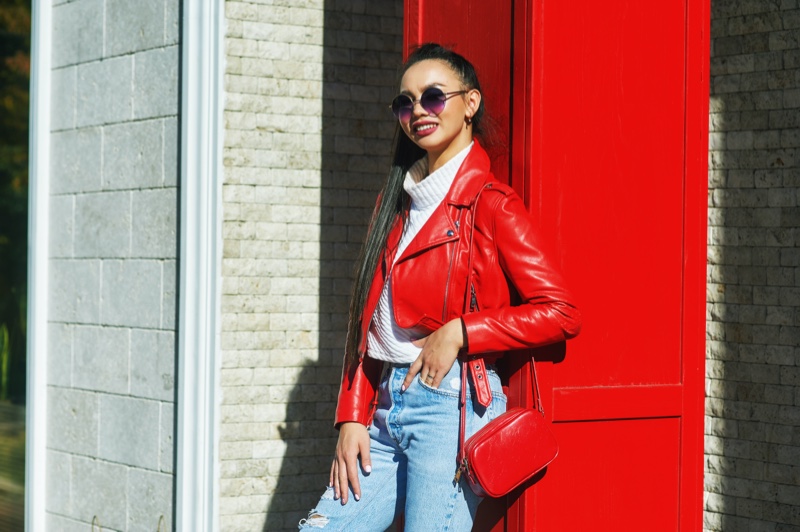 Red Leather Jacket Outfit