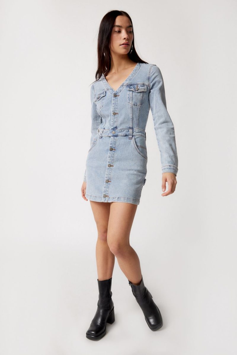 Urban Outfitters Sleeve Denim Mini Dress