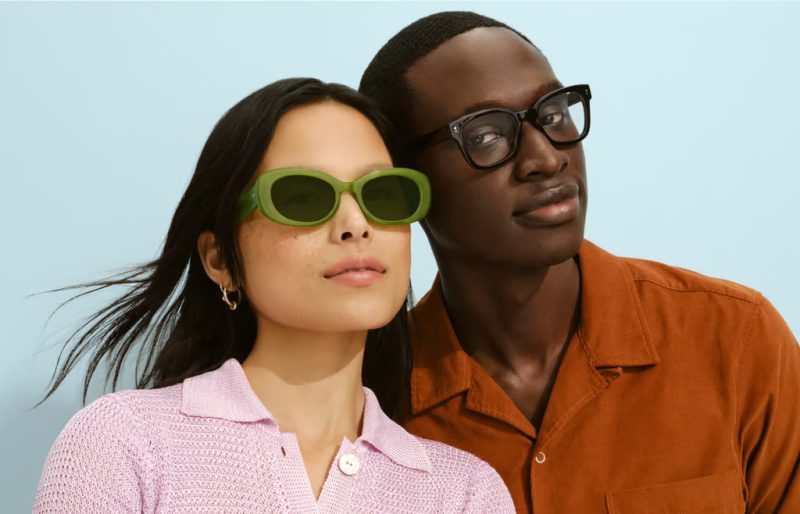 Warby Parker Carmel Glasses Matcha and Drew Glasses Jet Black