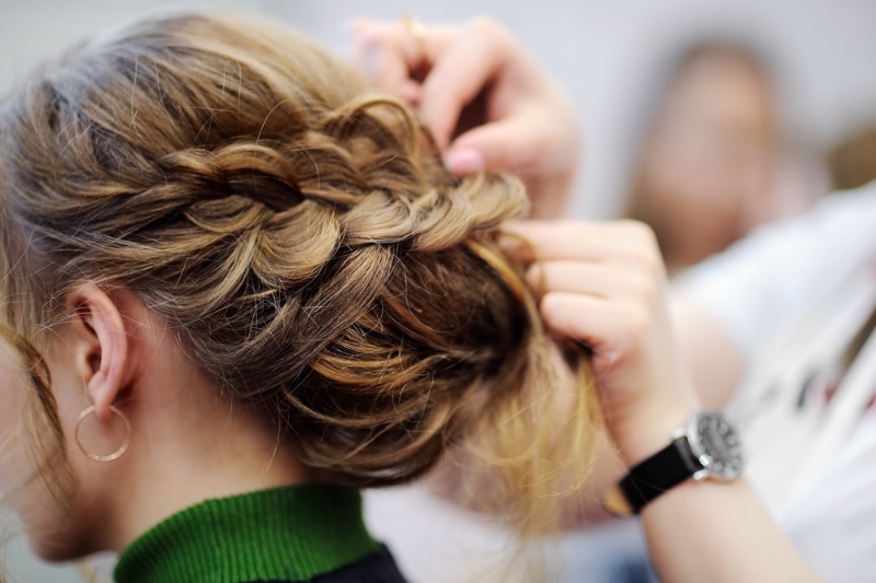 Woman Getting Hair Done