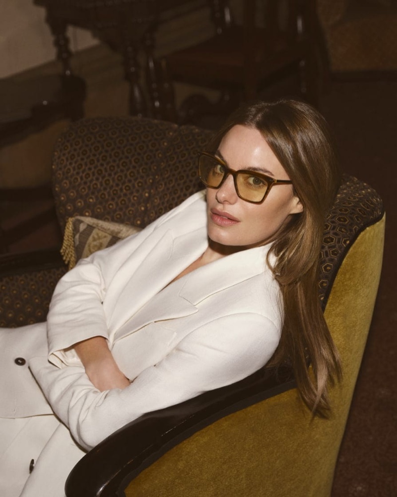 Camille Rowe Oliver Peoples Brunello Cucinelli Spring 2023 Glasses