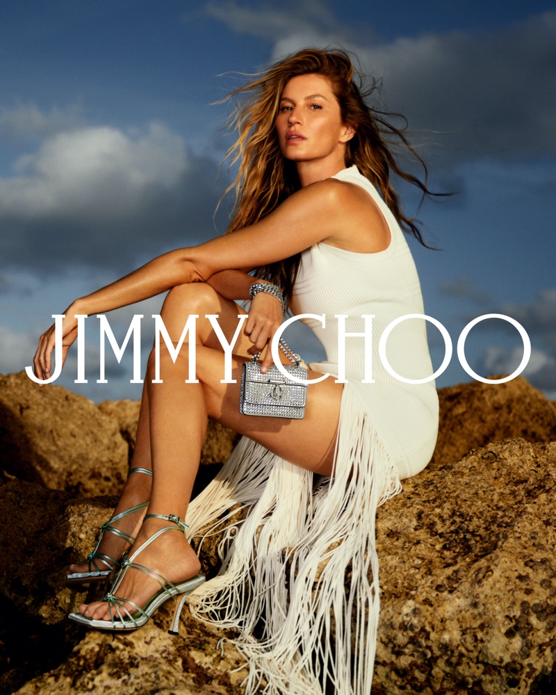 Gisele Bundchen Jimmy Choo Silver Heels 2023