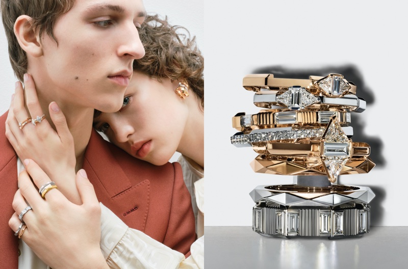 Fall in love with Gucci's Link to Love collection: Stackable rings and bracelets in precious metals.