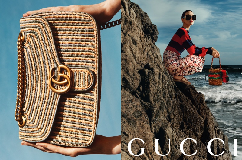 Make a statement with bold stripes and florals in Gucci's Summer Stories.