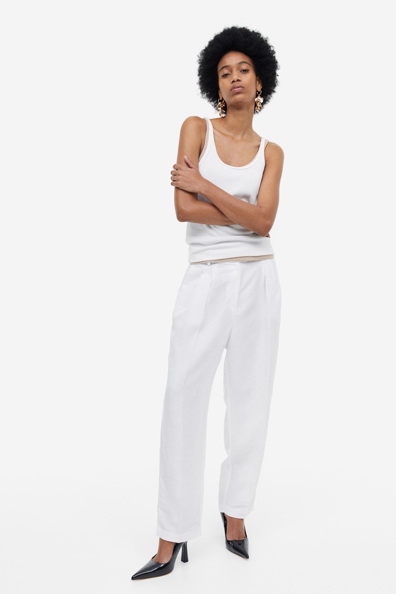 H&M Tapered Linen-Blend Pants $34.99