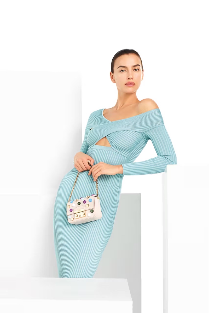 Irina Shayk Blue Dress Furla 2023