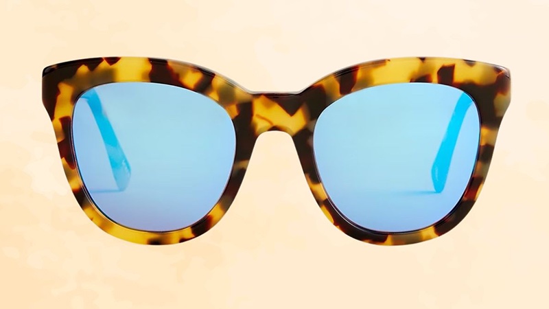 J Crew Cabana Oversized Sunglasses Blue Mirrored