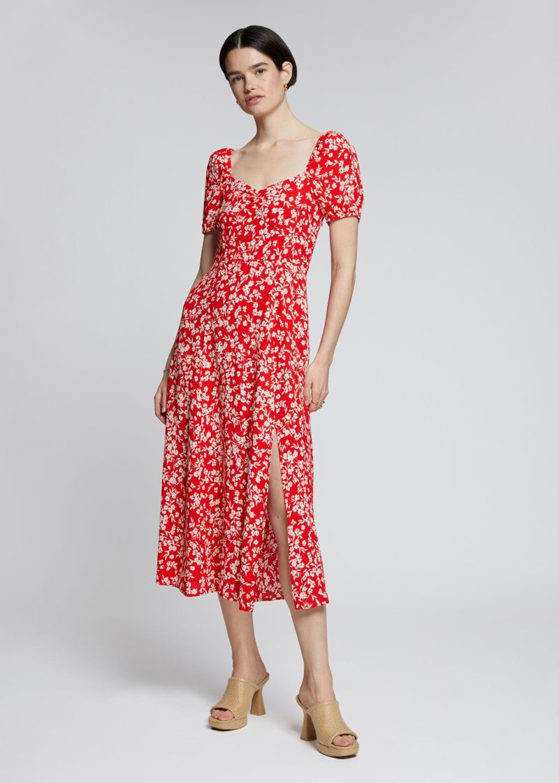 & Other Stories Flowy Puff Sleeve Midi Dress $119