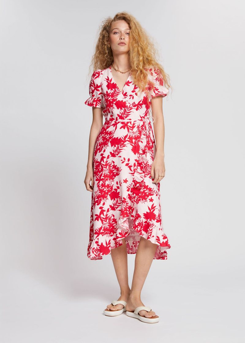 & Other Stories Linen Midi Wrap Dress $149