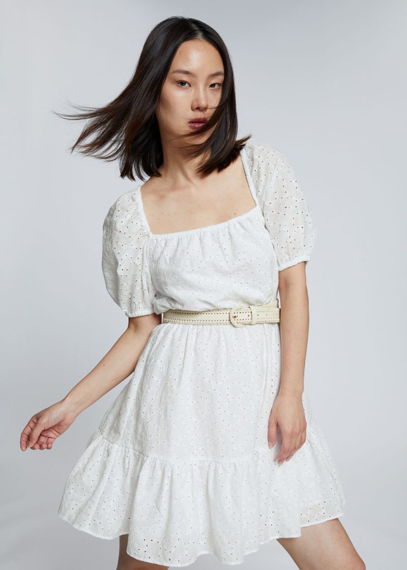 & Other Stories Voluminous Broderie Anglaise Mini Dress $99
