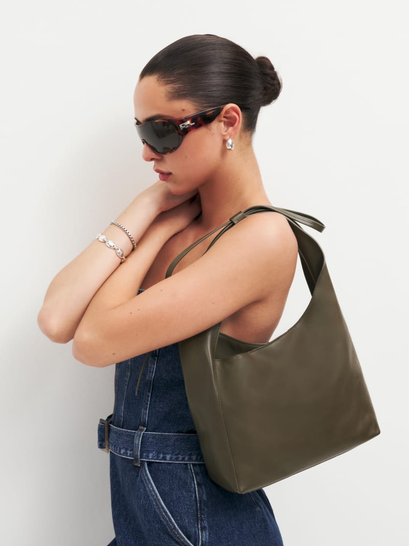 Reformation Small Vittoria Tote in Truffle $398