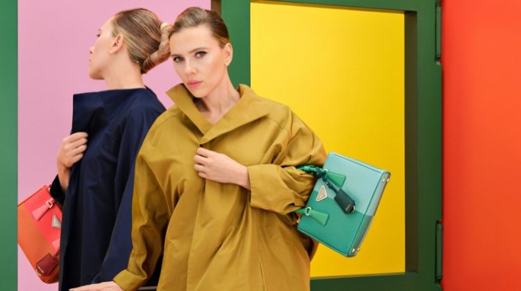 Scarlett Johansson Goes Retro in Prada's Galleria Bag Campaign Scarlett Johansson Prada Galleria 2023 Campaign