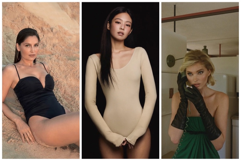 Week in Review: Laetitia Casta for Calzedonia spring-summer 2023 swimwear campaign, Jennie for Calvin Klein collection, and Elsa Hosk in TMRW Magazine.