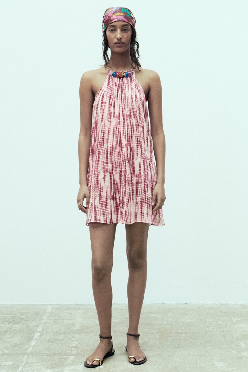 Zara Beaded Tie-Dye Dress 2023