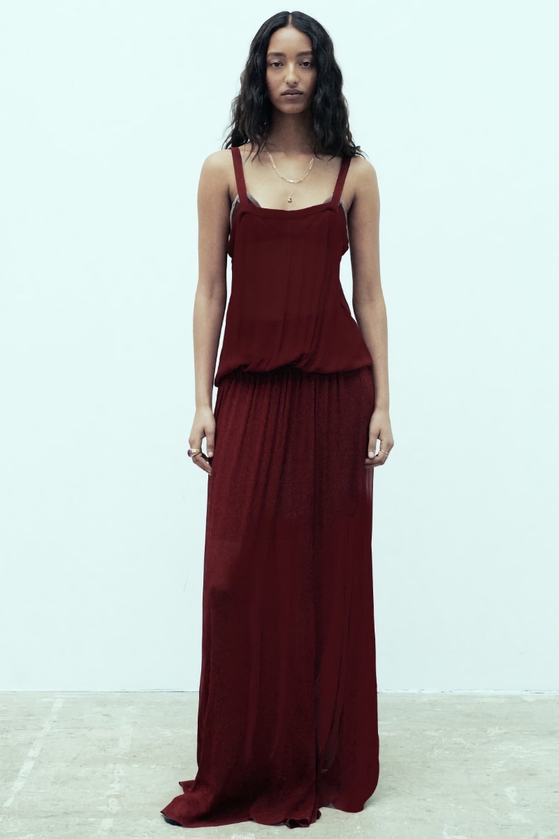 Zara Red Midi Dress Summer 2023