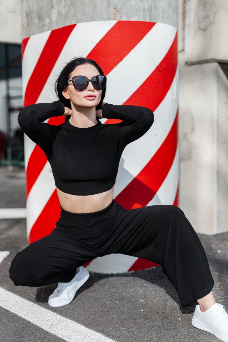 Black Activewear Sunglasses Outfit
