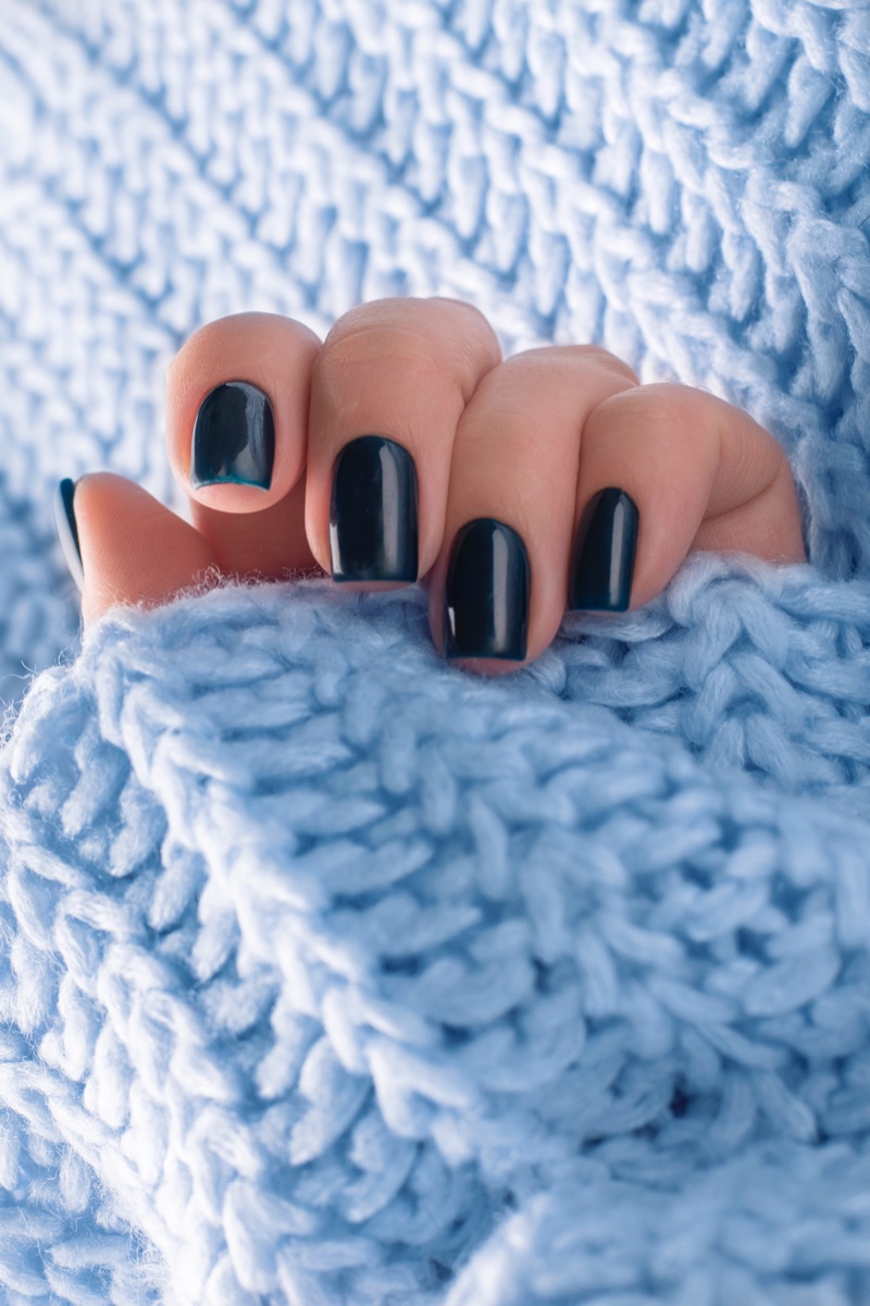 Black Manicure Short Nails