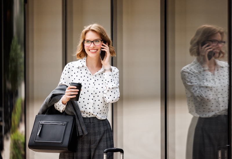 Business Casual Travel Polka Dot Shirt