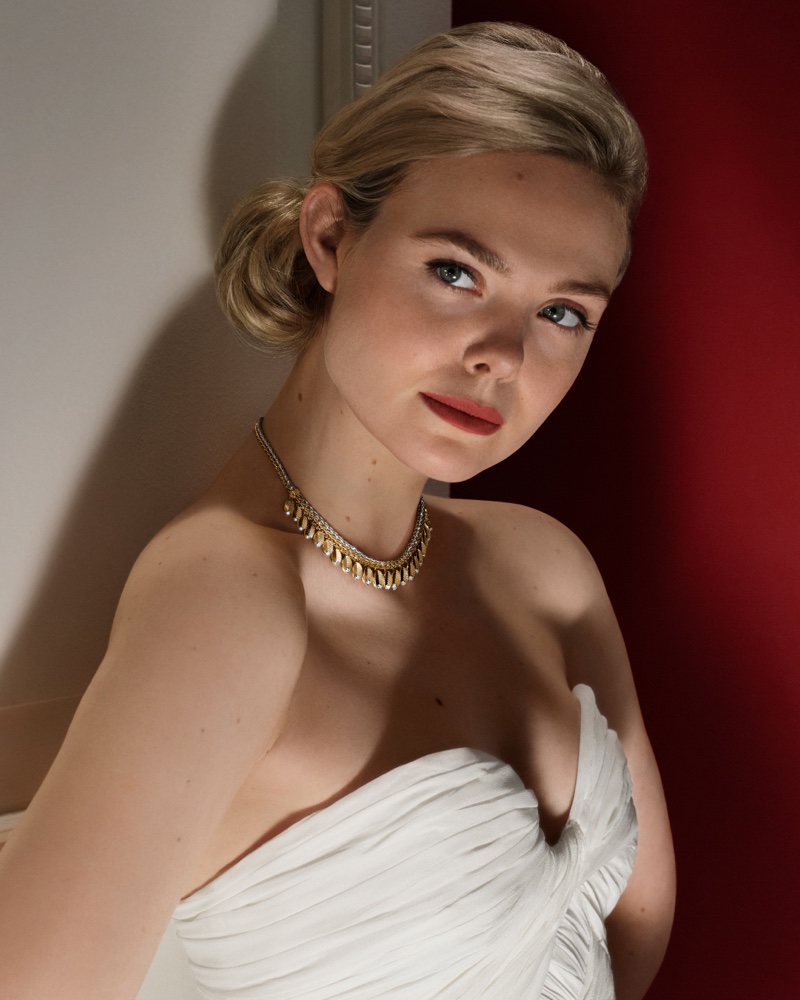 Elle Fanning Cartier Grain de Cafe 2023 Jewelry Campaign