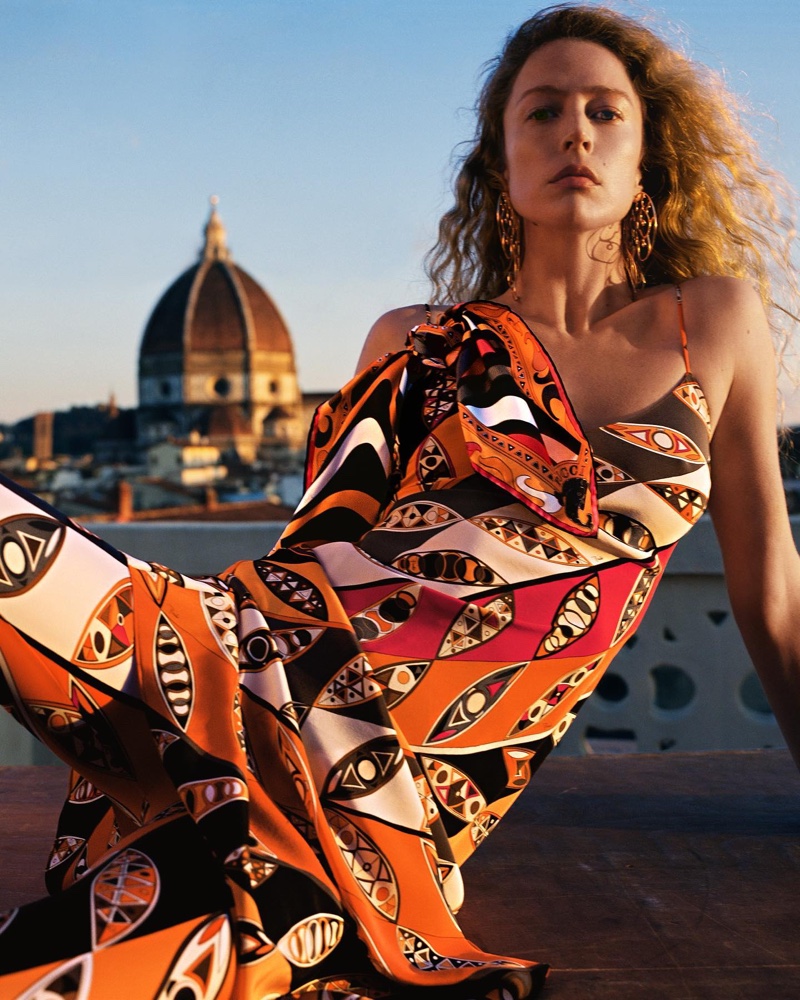 Mesmerizing separates from Pucci's Initials E.P. collection showcase bold prints.