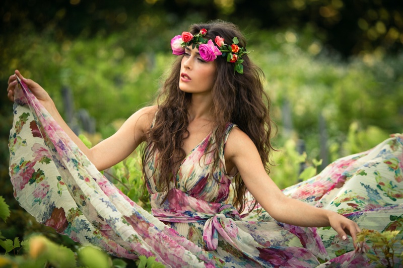 Floral Print Dress Fairycore