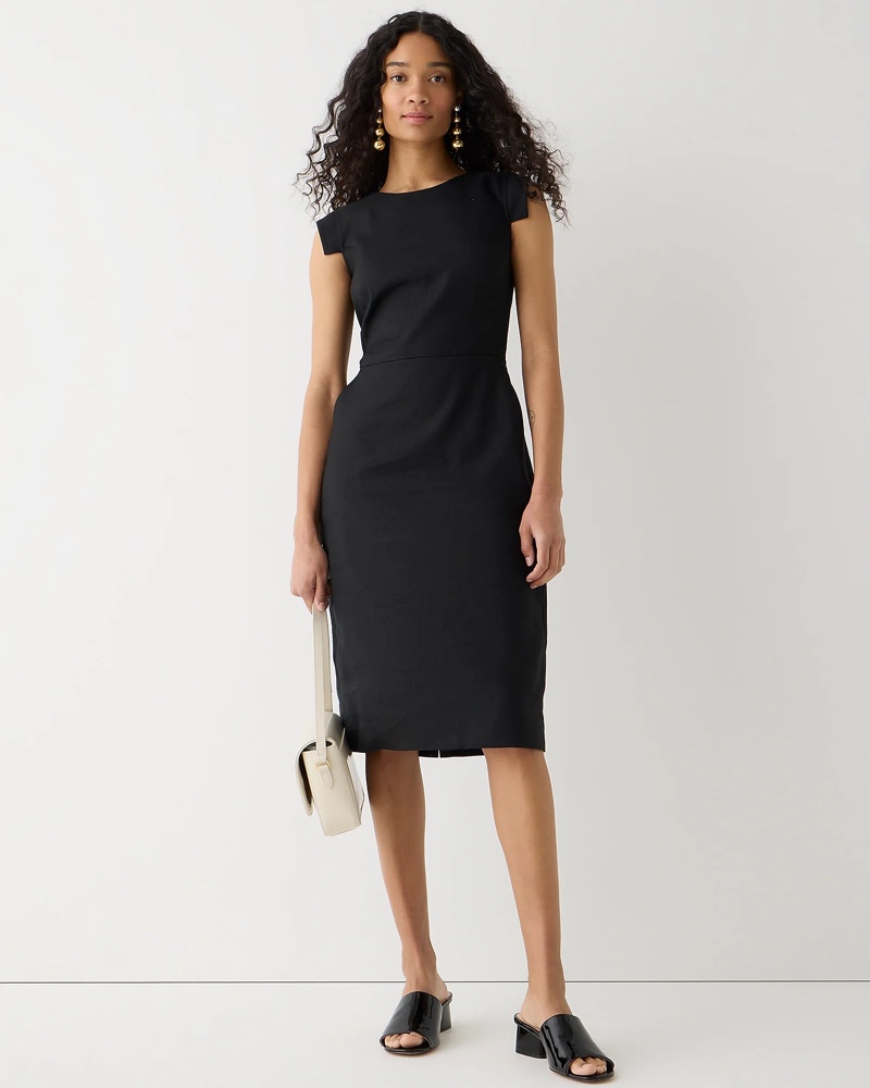 J. Crew Resume Dress in Stretch Linen Blend $129.50