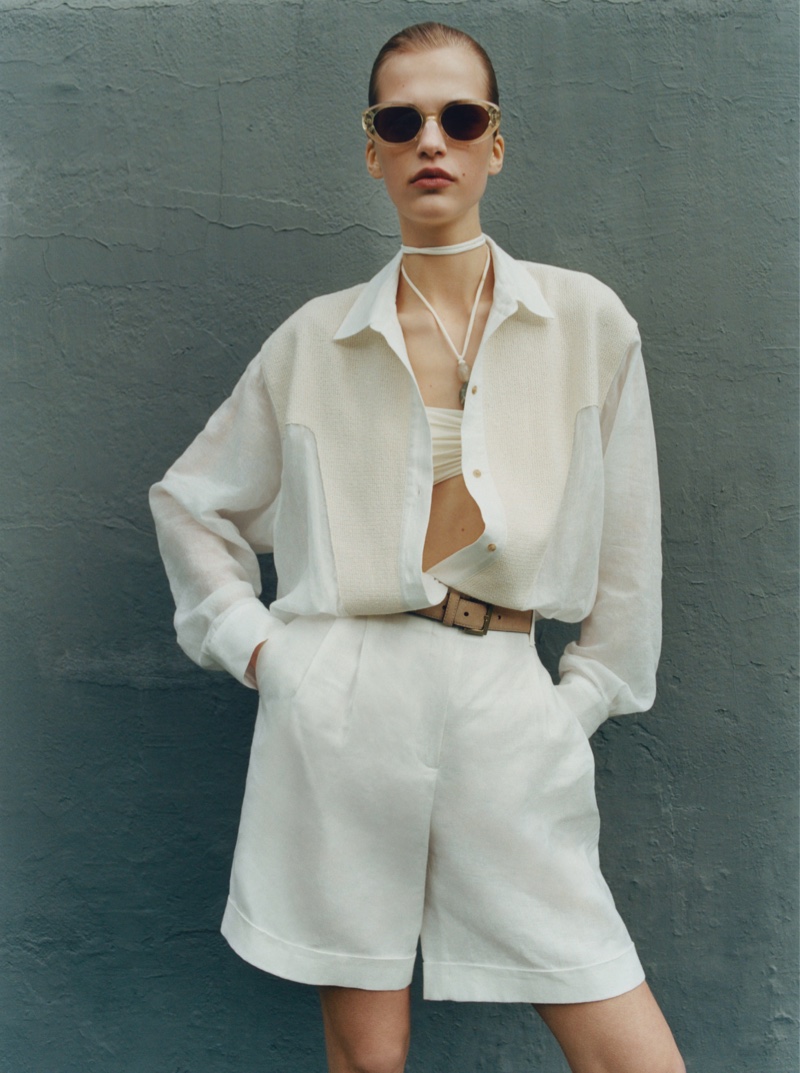 Massimo Dutti Women's white Outfit June 2023