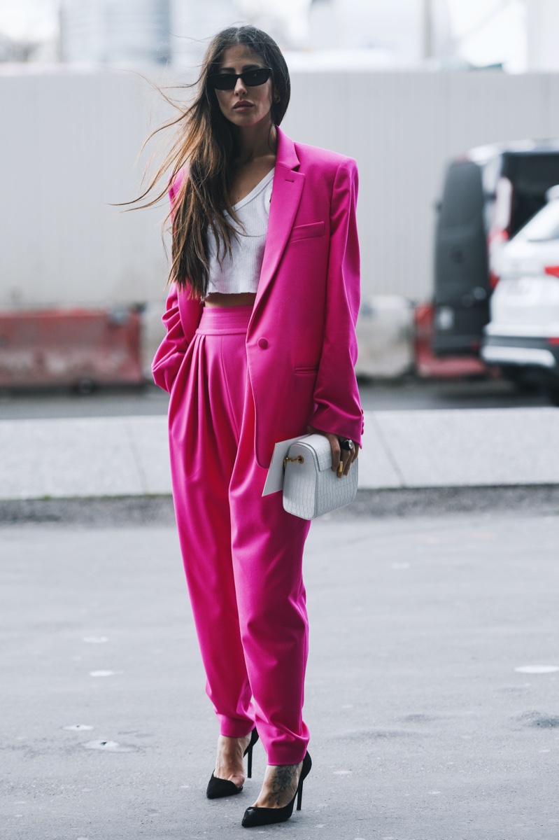 Pink Pantsuit Street Style