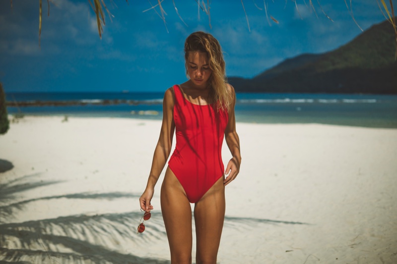 Red Swimsuit Beach