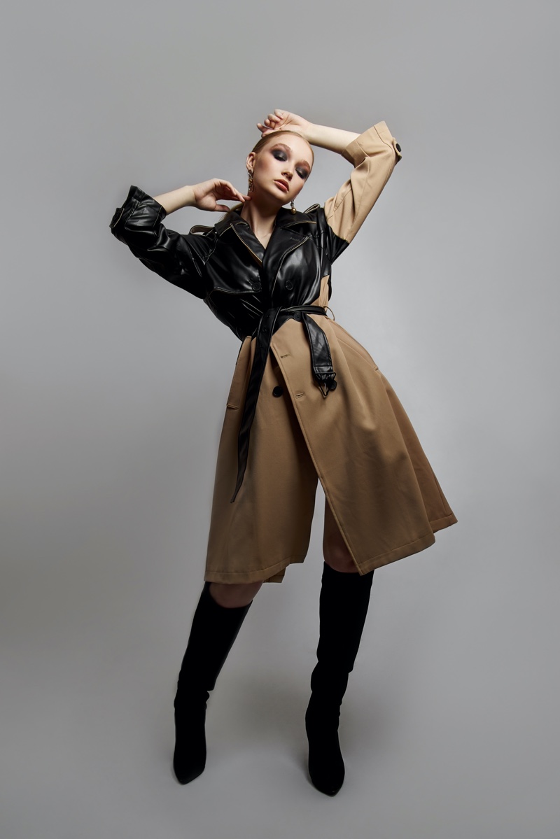 Two Tone Trench Coat