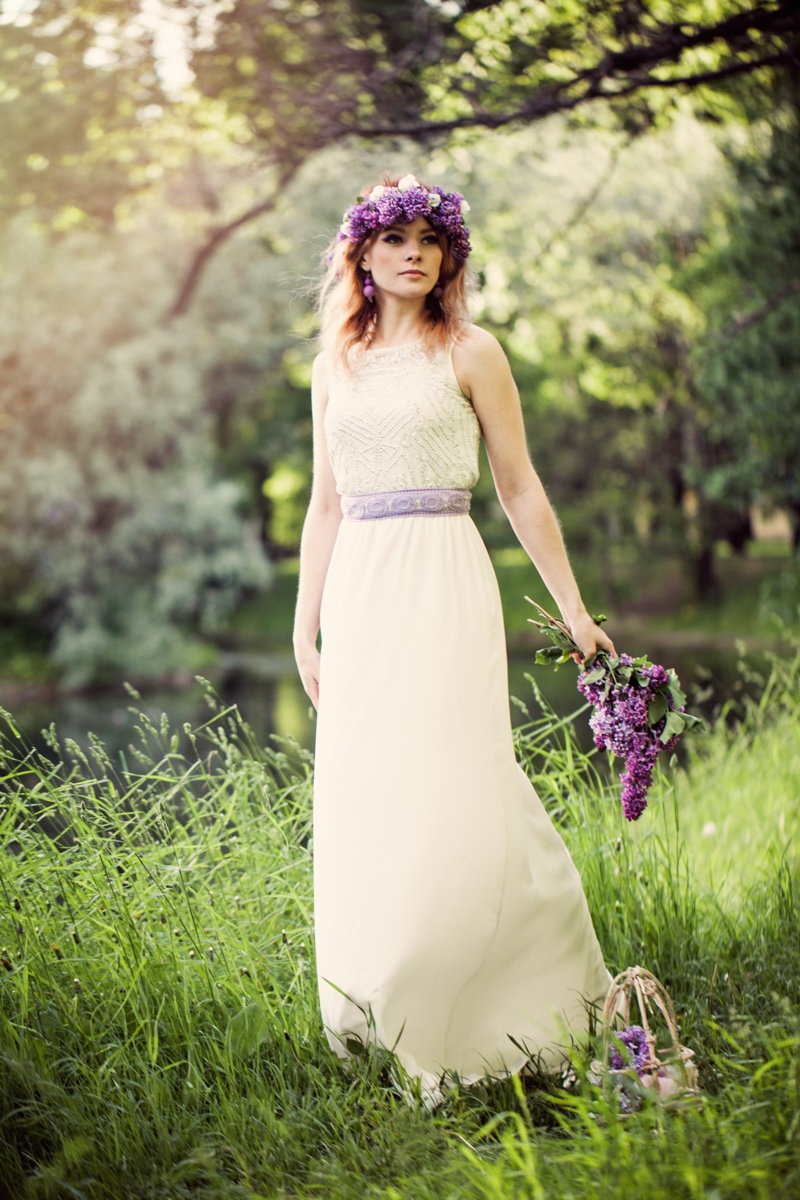 White Dress Outdoors Fairycore