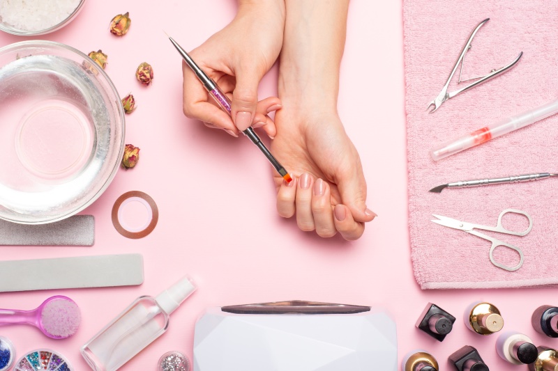 Woman Doing Nails